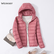 Load image into Gallery viewer, Female Ultralight Warm Casual Hooded Jacket
