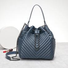 Загрузить изображение в средство просмотра галереи, YILINSA Women Pleated Sheepskin Genuine Leather Top Handle Bags Fashion Adjustable Chain Shoulder Bags Designer Female Handbag
