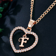 Загрузить изображение в средство просмотра галереи, Name Initials Heart Pendant Necklace 26 Letters
