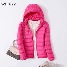 Load image into Gallery viewer, Female Ultralight Warm Casual Hooded Jacket
