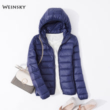 Load image into Gallery viewer, Female Ultralight Warm Casual Hooded Jacket
