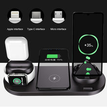 Load image into Gallery viewer, Wireless Charger 6 in 1 Qi Fast Stand for Iphone/Apple Watch/Airpods
