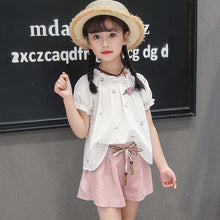 Загрузить изображение в средство просмотра галереи, Fashion Girls Clothing Set Lace Shirt + Floral Pants (2PCS )
