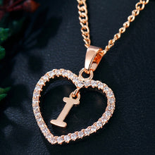 Загрузить изображение в средство просмотра галереи, Name Initials Heart Pendant Necklace 26 Letters
