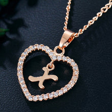 Загрузить изображение в средство просмотра галереи, Name Initials Heart Pendant Necklace 26 Letters
