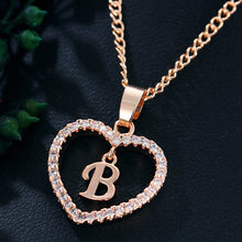 Загрузить изображение в средство просмотра галереи, Name Initials Heart Pendant Necklace 26 Letters

