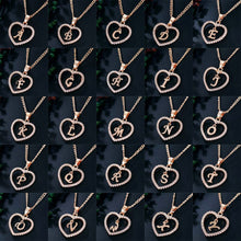 Загрузить изображение в средство просмотра галереи, Name Initials Heart Pendant Necklace 26 Letters
