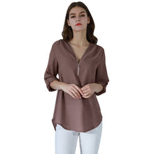 Загрузить изображение в средство просмотра галереи, Fashion Ladies Top Zipper Chiffon
