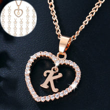 Загрузить изображение в средство просмотра галереи, Name Initials Heart Pendant Necklace 26 Letters
