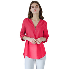 Загрузить изображение в средство просмотра галереи, Fashion Ladies Top Zipper Chiffon
