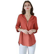 Загрузить изображение в средство просмотра галереи, Fashion Ladies Top Zipper Chiffon
