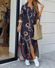 Загрузить изображение в средство просмотра галереи, Women Fashion Print Shirt Long Sleeve Dress
