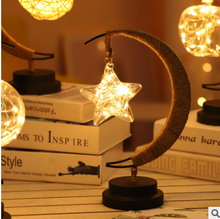 Загрузить изображение в средство просмотра галереи, LED Moon Sepak Takraw Lamp Line Rattan Handmade Hemp Rope
