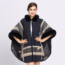 Load image into Gallery viewer, Warm Winter Plaid Poncho Shawl
