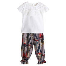 Загрузить изображение в средство просмотра галереи, Fashion Girls Clothing Set Lace Shirt + Floral Pants (2PCS )
