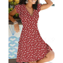 Загрузить изображение в средство просмотра галереи, Summer Bohemian Floral Dress V Neck

