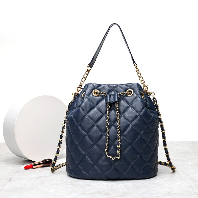 YILINSA New Women Cylindrical Sheepskin Genuine Leather Top Handle Bags Fashion Large Capacity Designer Female Messenger Bag