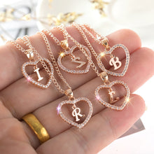 Загрузить изображение в средство просмотра галереи, Name Initials Heart Pendant Necklace 26 Letters
