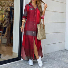 Загрузить изображение в средство просмотра галереи, Women Fashion Print Shirt Long Sleeve Dress

