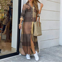 Загрузить изображение в средство просмотра галереи, Women Fashion Print Shirt Long Sleeve Dress
