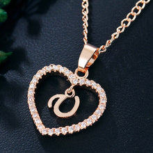 Загрузить изображение в средство просмотра галереи, Name Initials Heart Pendant Necklace 26 Letters
