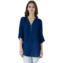 Загрузить изображение в средство просмотра галереи, Fashion Ladies Top Zipper Chiffon
