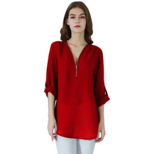 Загрузить изображение в средство просмотра галереи, Fashion Ladies Top Zipper Chiffon
