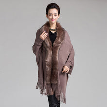 Load image into Gallery viewer, Autumn Fur Cashmere Cardigan Poncho

