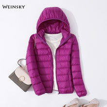 Load image into Gallery viewer, Female Ultralight Warm Casual Hooded Jacket
