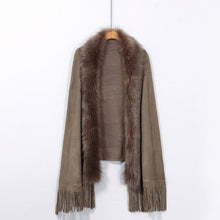 Load image into Gallery viewer, Autumn Fur Cashmere Cardigan Poncho

