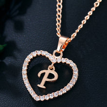 Загрузить изображение в средство просмотра галереи, Name Initials Heart Pendant Necklace 26 Letters
