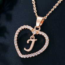 Загрузить изображение в средство просмотра галереи, Name Initials Heart Pendant Necklace 26 Letters
