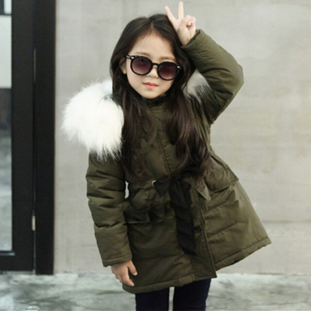 Teen Girls Winter Warm Hooded Long Coats