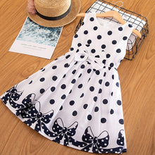 Загрузить изображение в средство просмотра галереи, Summer Girl Casual Dresses with Polk Dot Bow design for  4-12 Years
