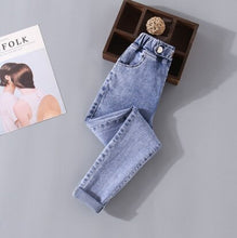 Загрузить изображение в средство просмотра галереи, Fashion Jeans for  Girls Elastic Waist Denim
