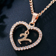 Загрузить изображение в средство просмотра галереи, Name Initials Heart Pendant Necklace 26 Letters

