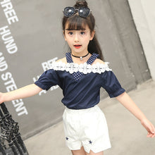Загрузить изображение в средство просмотра галереи, Fashion Girls Clothing Set Lace Shirt + Floral Pants (2PCS )
