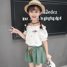 Загрузить изображение в средство просмотра галереи, Fashion Girls Clothing Set Lace Shirt + Floral Pants (2PCS )
